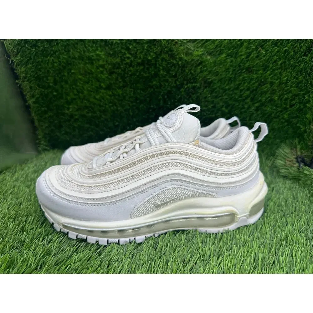 Nike Air Max 97 DH8016-100 Athletic Sneaker Women's 6.5 White Synthetic Jogging